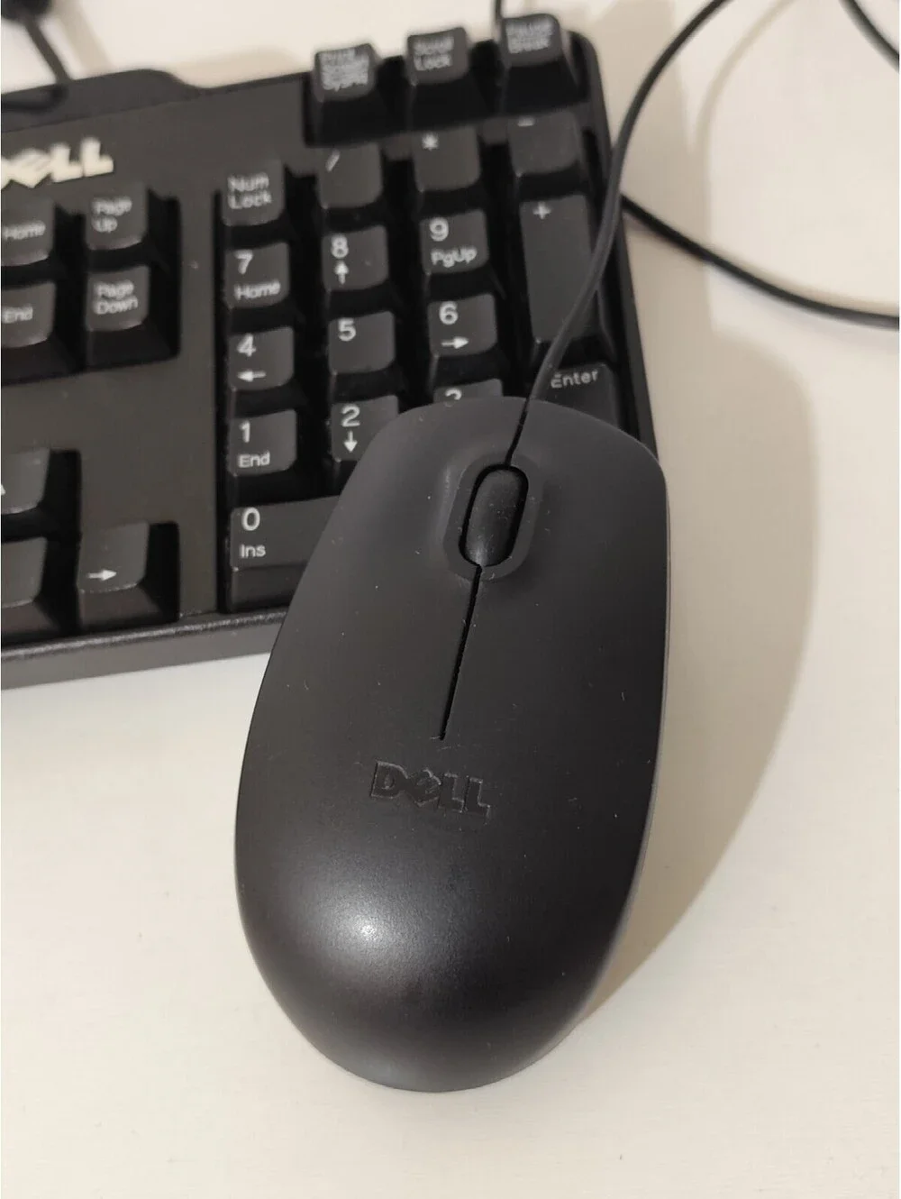 Used Dell Model SK-8115 QWERTY Black USB Wired Computer Keyboard With Mouse